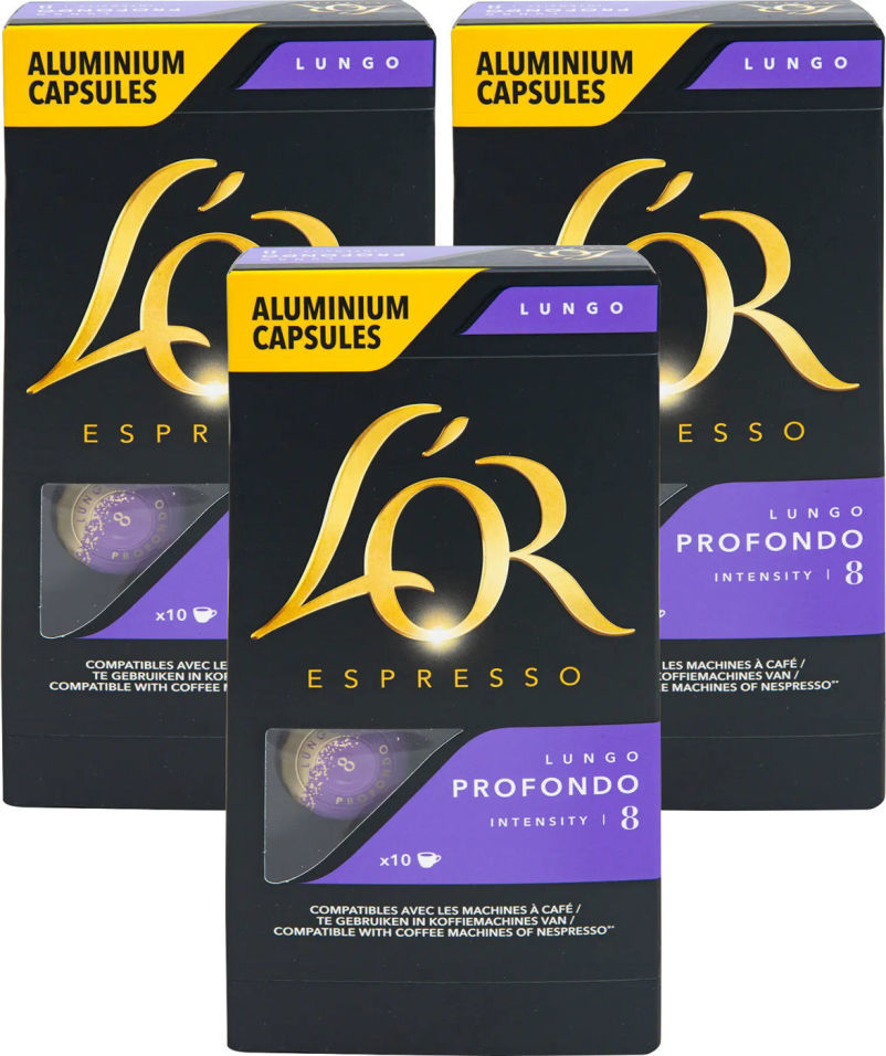 Кофе в капсулах Lor Espresso Lungo Profondo 10шт (упаковка 3 шт.)
