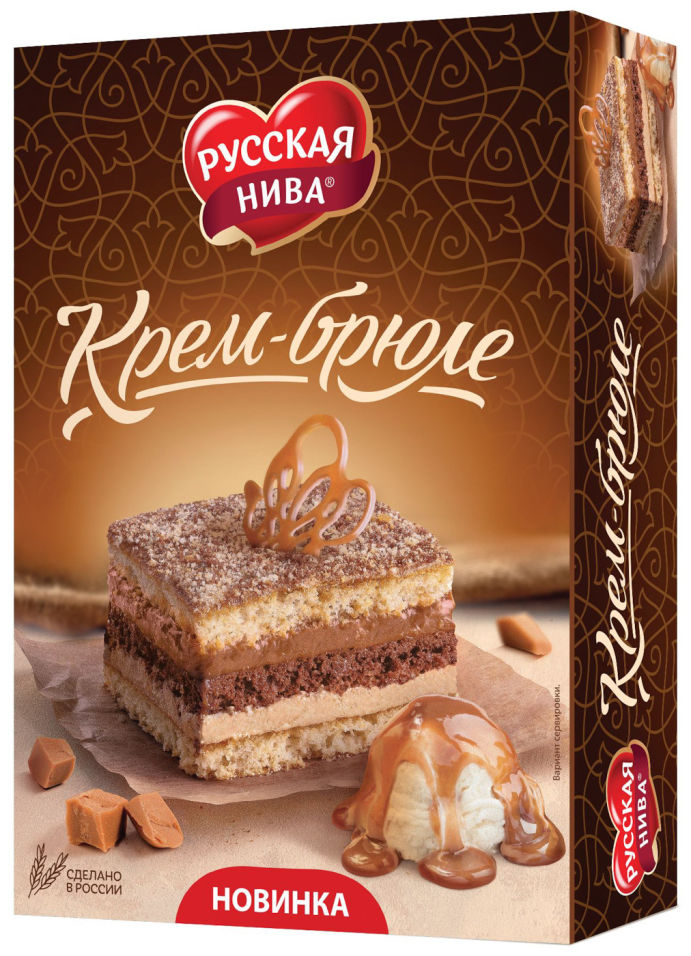Торт Русская Нива Крем-брюле 400г