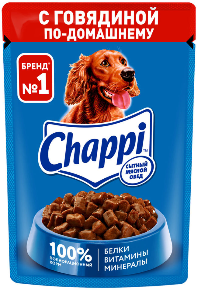 Корм для собак Chappi с говядиной по домашнему 85г