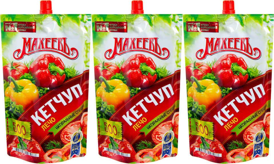 Кетчуп Махеевъ Лечо с кусочками овощей 500г (упаковка 3 шт.)