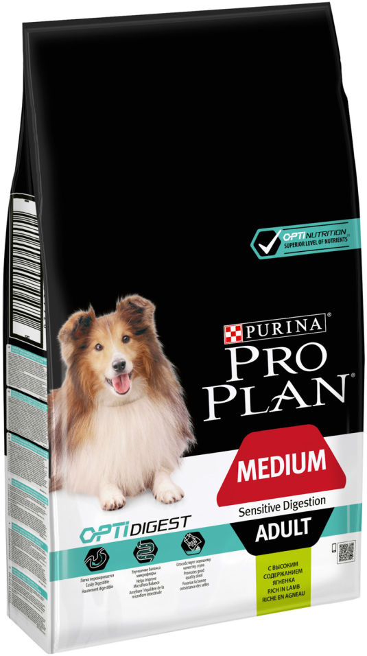 Сухой корм для собак Pro Plan Optidigest Medium Adult с ягненком 7кг