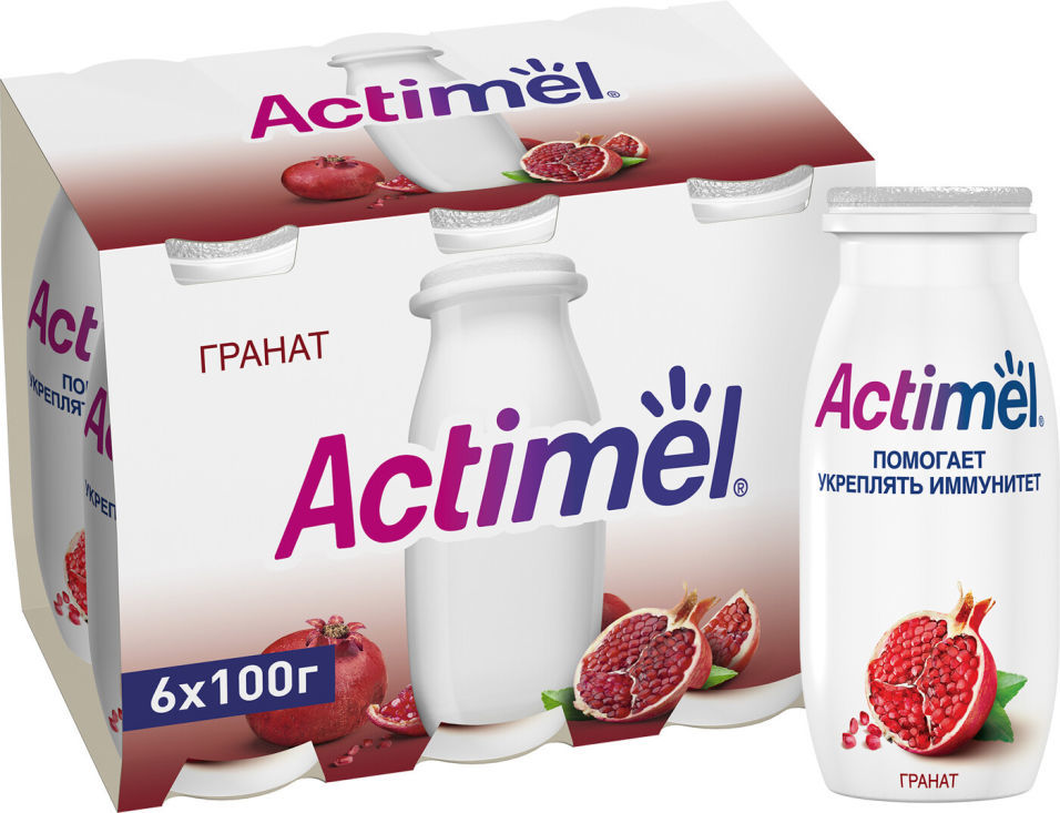 Напиток Actimel Гранат 2.5% 100мл (упаковка 6 шт.)