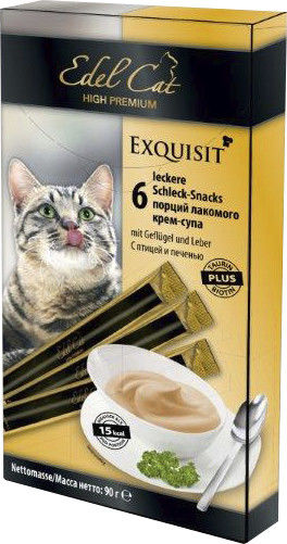 Лакомство для кошек Edel Cat крем-суп Птица печень 90г (упаковка 3 шт.)