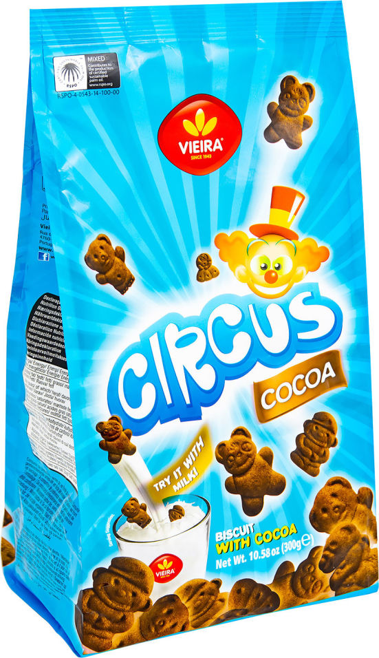Печенье Vieira Цирк с Какао 300г