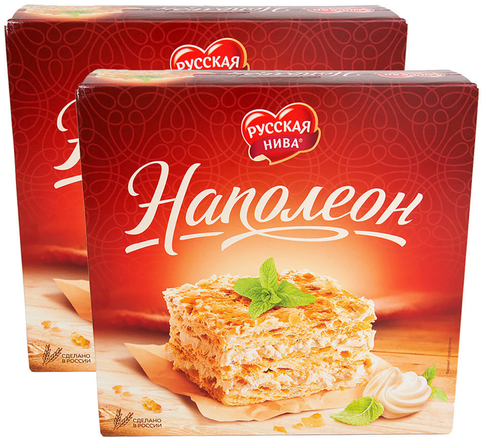 Торт Русская Нива Наполеон 400г (упаковка 2 шт.)