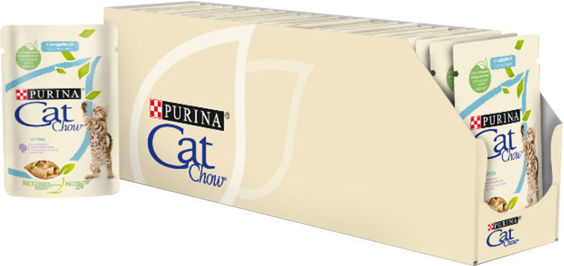 Корм для котят Cat Chow с индейкой и кабачками в желе 85г (упаковка 26 шт.)