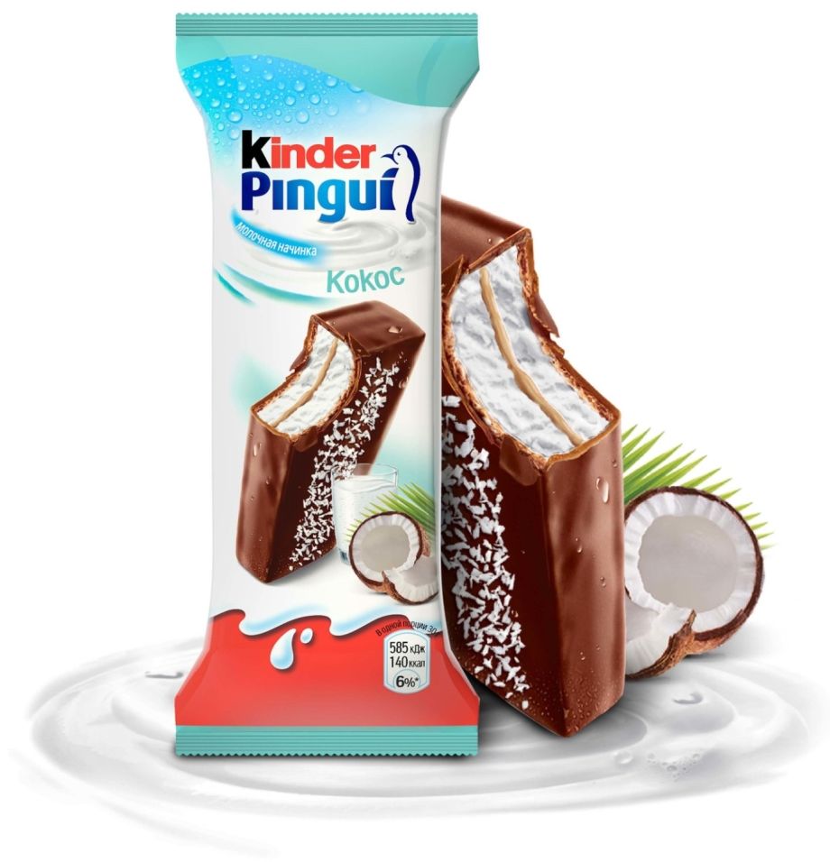 Пирожное Kinder Pingui Кокос 30г (упаковка 5 шт.)