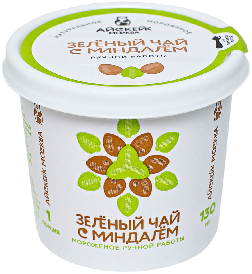 Мороженое Айскейк Москва Зеленый чай с миндалем 130мл