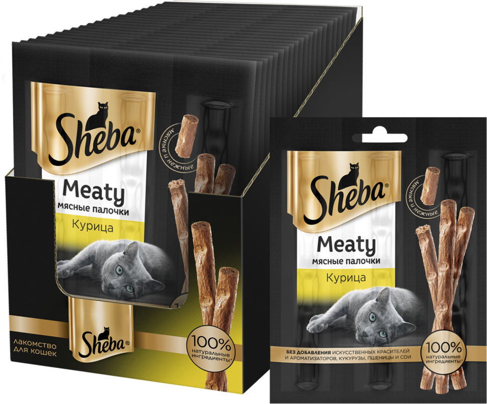 Лакомство для кошек Sheba Meaty мясные палочки Курица 3*4г (упаковка 3 шт.)