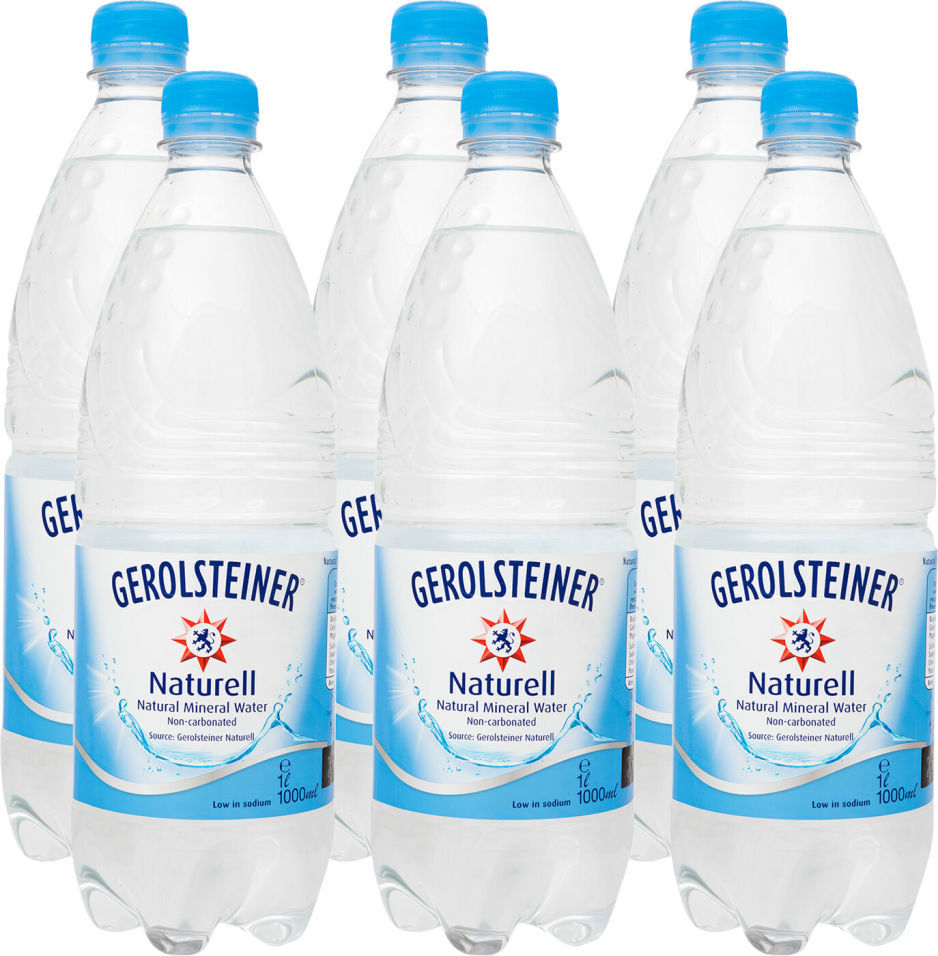Вода Gerolsteiner питьевая столовая негазированная 1л (упаковка 6 шт.)
