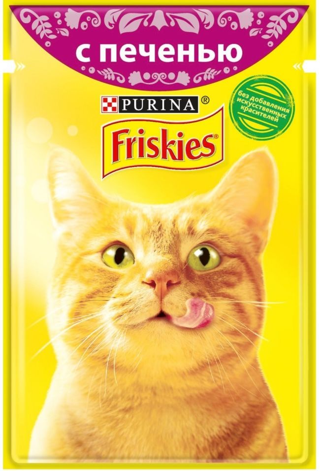 Корм для кошек Friskies с печенью в подливе 85г