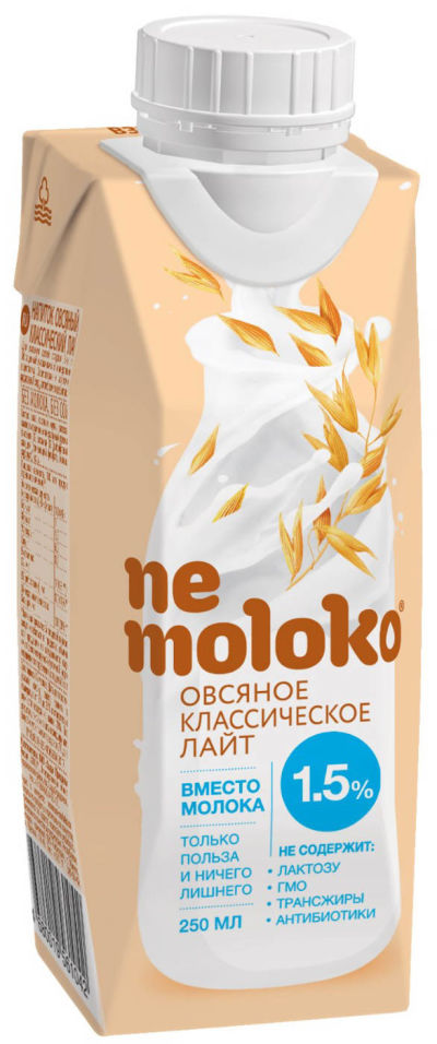 Напиток овсяный Nemoloko Классический лайт 1.5% 250мл