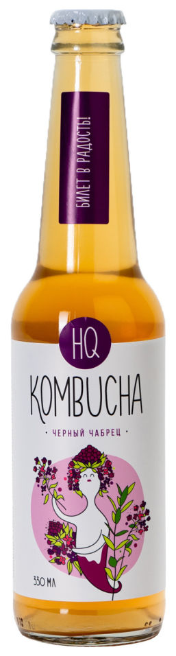 Напиток HQ Kombucha Натуральный черный с чабрецом 330мл