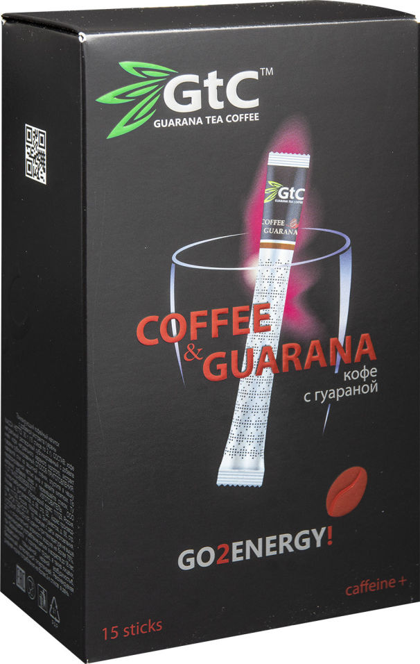 Напиток кофейный GTC Coffee & Guarana с гуараной 15шт*2г