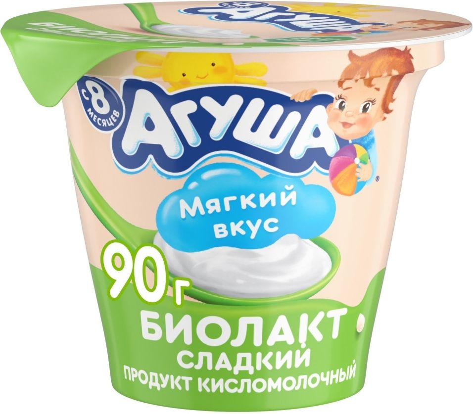Биолакт Агуша Сладкий 3.2% 90г (упаковка 12 шт.)