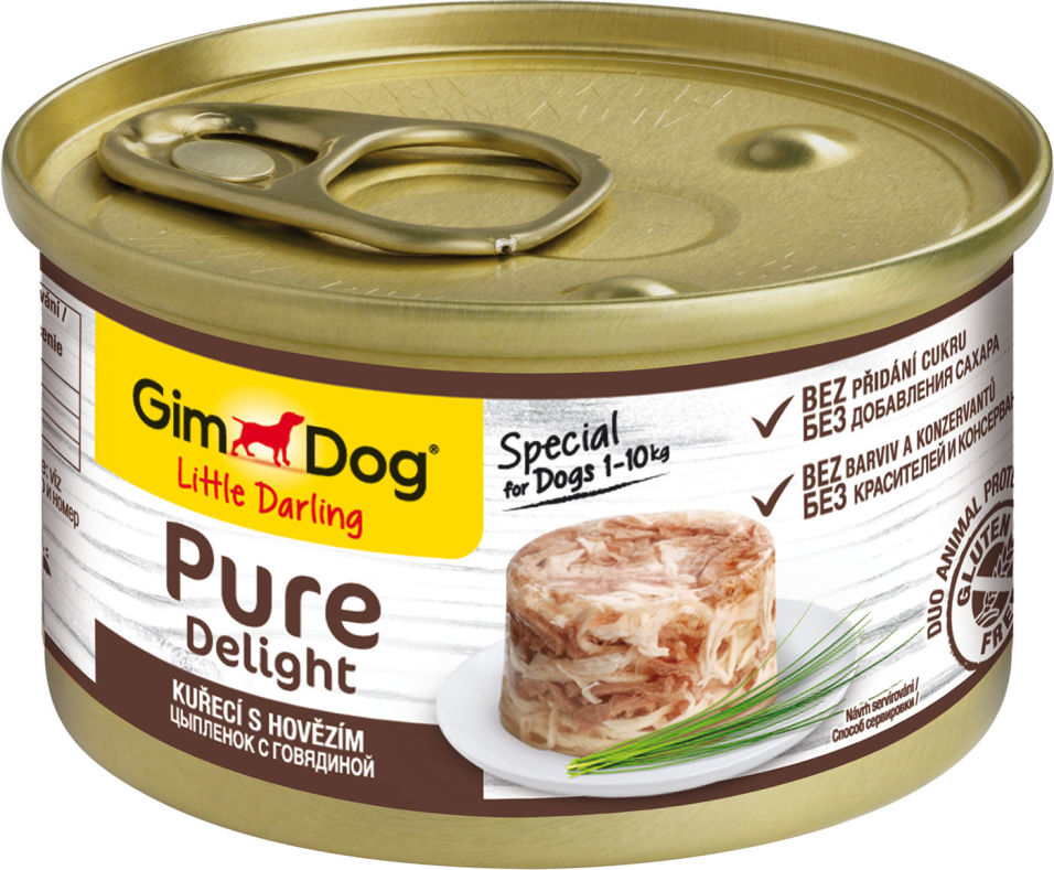 Корм для собак GimDog Pure Delight из цыпленка с говядиной 85г