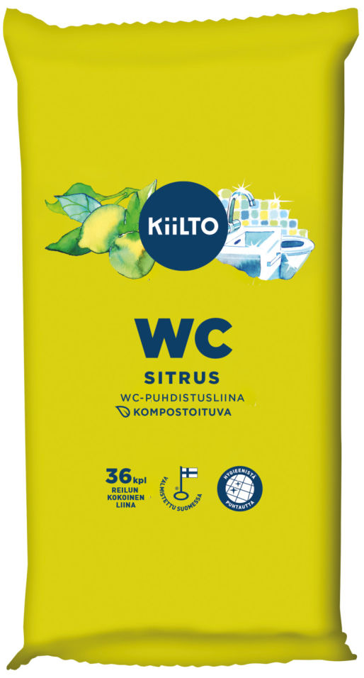 Салфетки влажные Kiilto для чистки туалета с ароматом цитрусовых 36шт