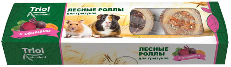 Лакомство Triol Standard лесные роллы для грызунов с овощами 70г