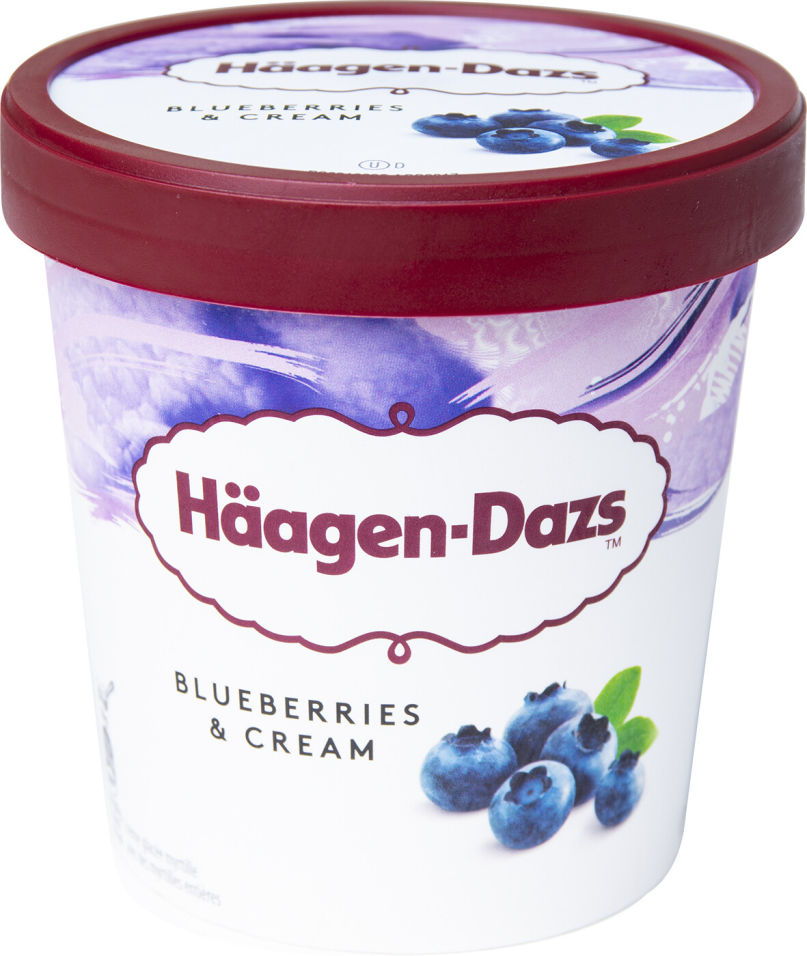 Мороженое Haagen-Dazs Пломбир Черника с голубикой 16.1% 400г