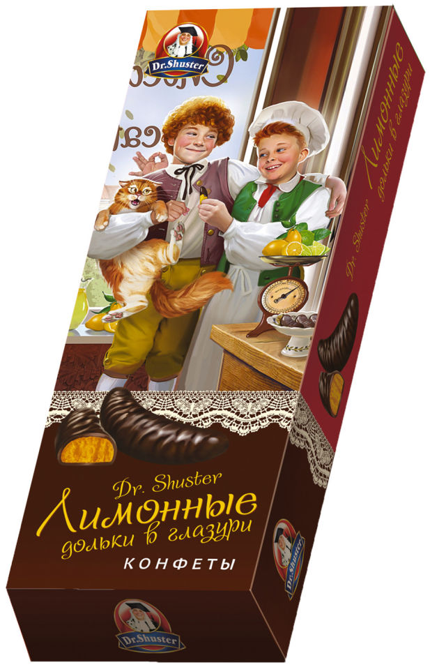 Конфеты Dr. Shuster Лимонные дольки в глазури 75г