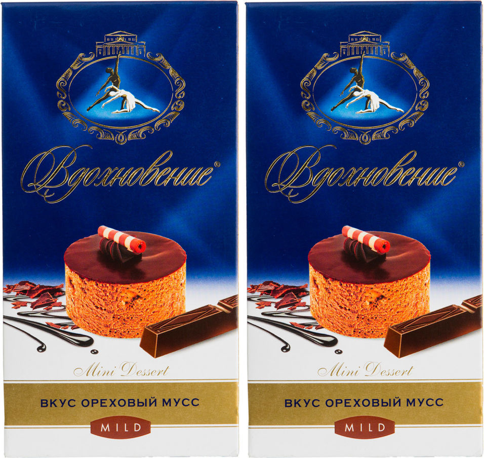 Шоколад Вдохновение Mini Dessert Темный Ореховый мусс 100г (упаковка 2 шт.)