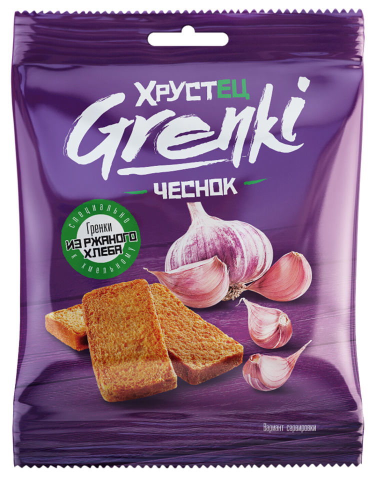 Гренки Хрустец ржаные Чеснок 80г