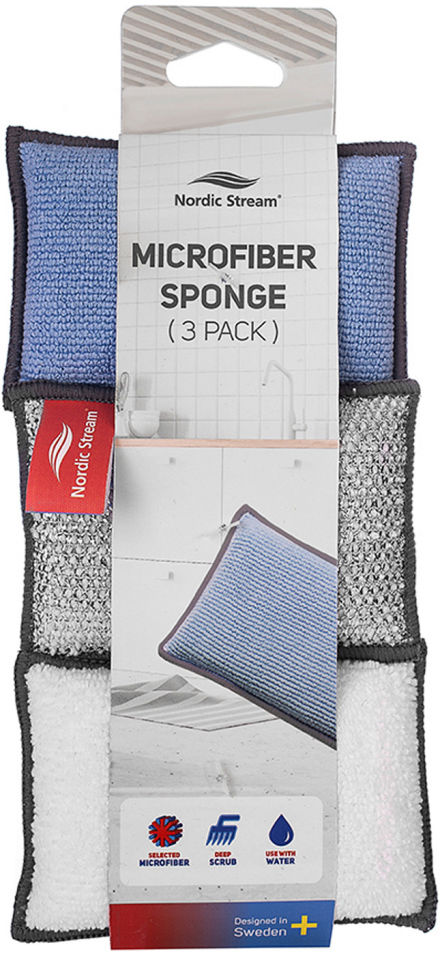 Набор спонжей Nordic Stream из микрофибры 3шт