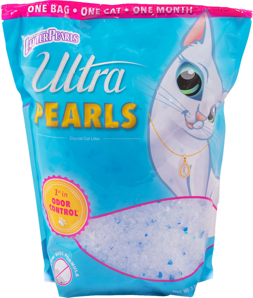 Наполнитель для кошачьего туалета Ultra Pearls силикагелевый 3.8л Наполнитель для кошачьего туалета Ultra Pearls силикагелевый 3.8л