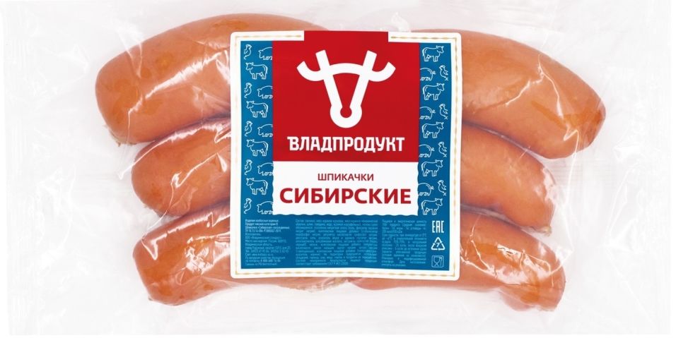 Шпикачки Владпродукт Сибирские 0.5-0.6кг