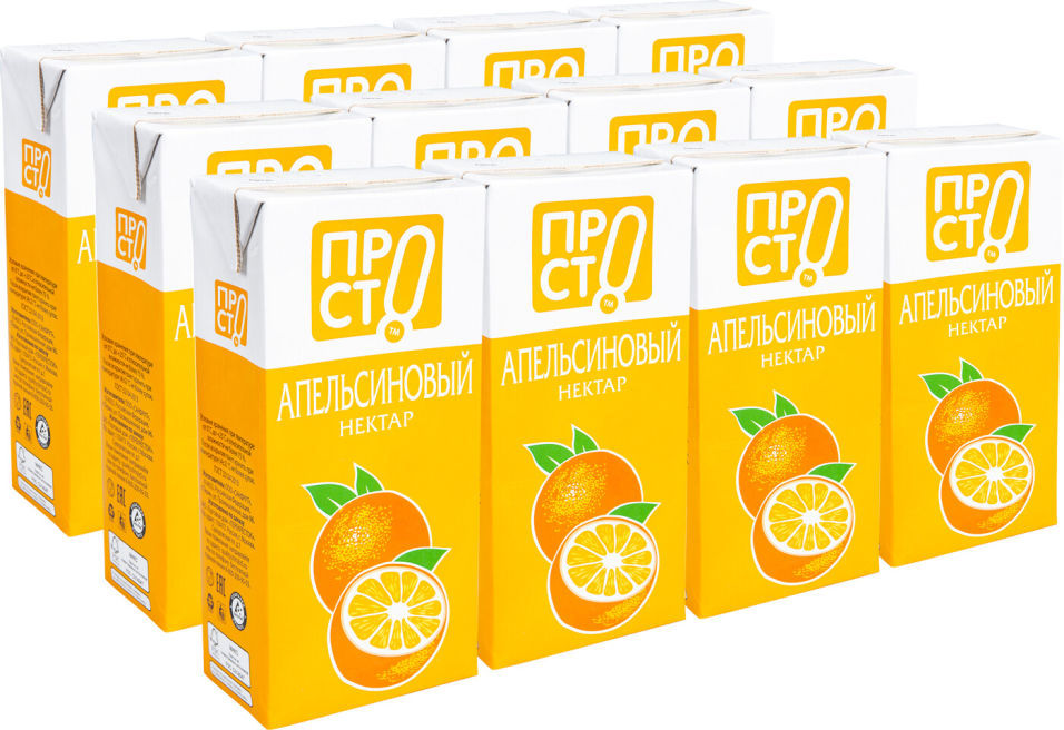Нектар ПРОСТО Апельсиновый 1л (упаковка 12 шт.)