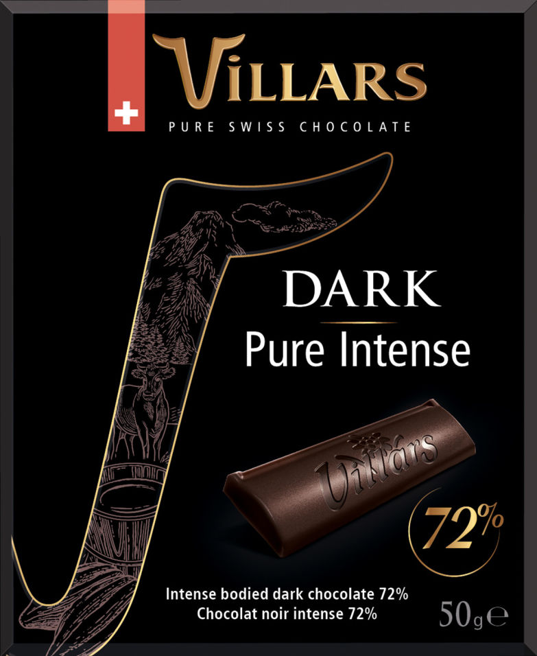 Шоколад Villars Горький 72% 50г