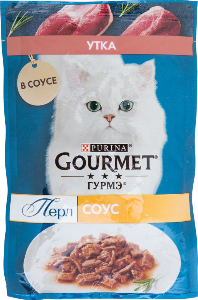 Влажный корм для кошек Gourmet Перл Нежное филе с уткой в соусе 75г
