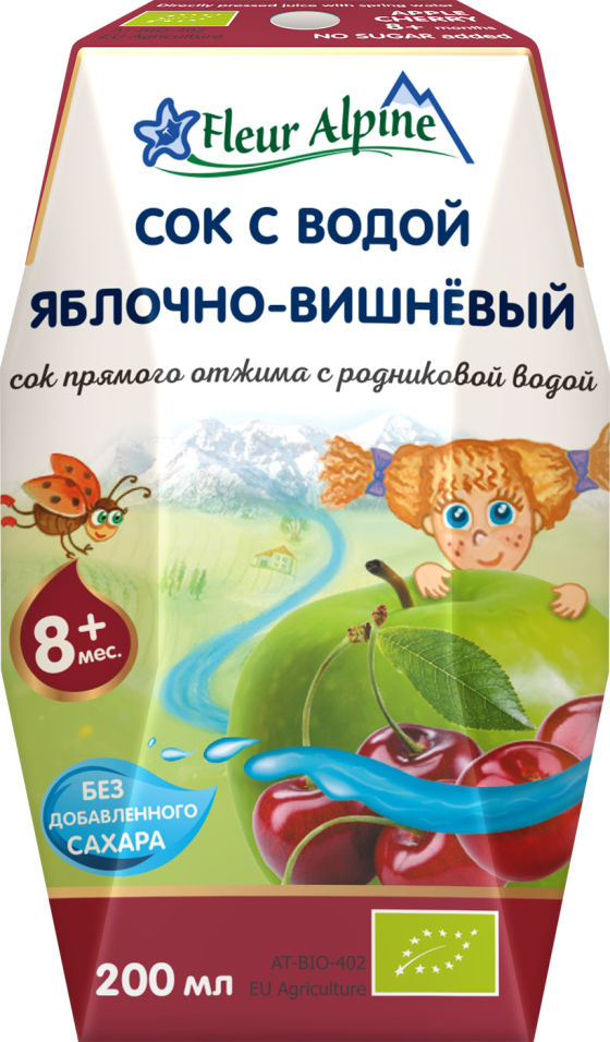Сок Fleur Alpine Яблочно-вишневый с 8 месяцев 200мл