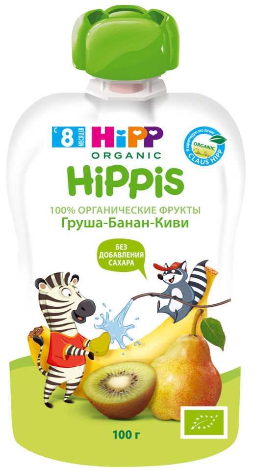 Пюре HiPP Hippis Груша-Банан-Киви 100г