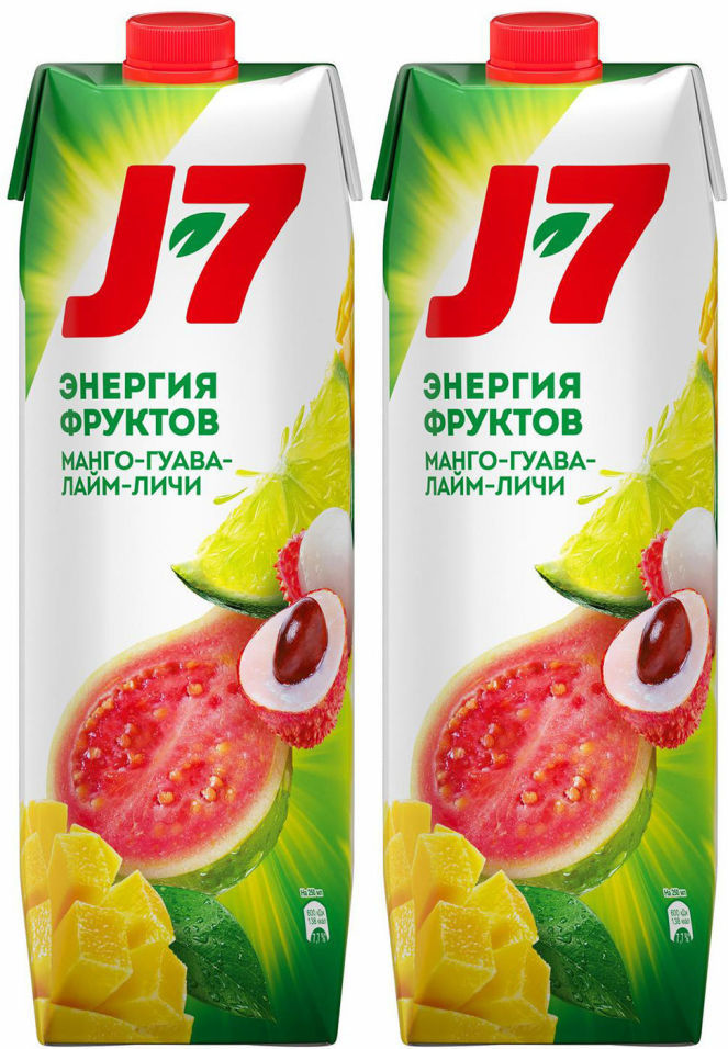 Напиток J-7 Лайм-личи Манго-гуава 970мл (упаковка 3 шт.)