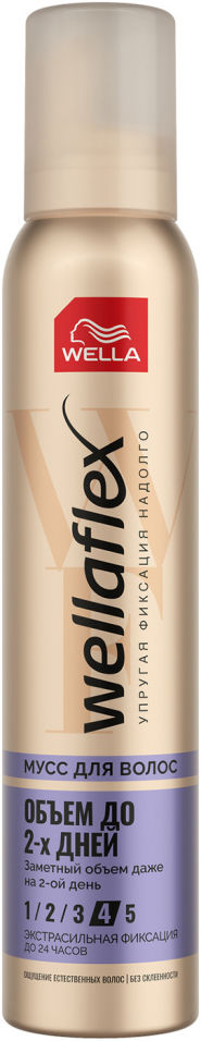 Мусс для укладки Wellaflex Объем до 2-х дней Экстрасильная фиксация 200мл