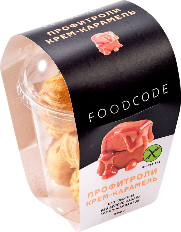 Профитроли FOODCODE с начинкой Крем-карамель 130г
