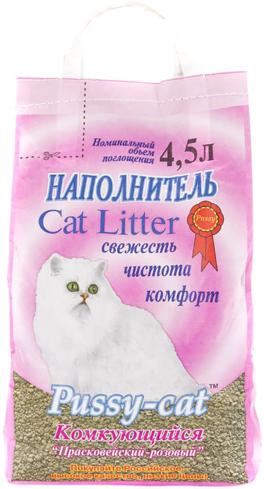 Наполнитель для кошачьего туалета Pussy-Cat комкующийся 10л Наполнитель для кошачьего туалета Pussy-Cat комкующийся 10л