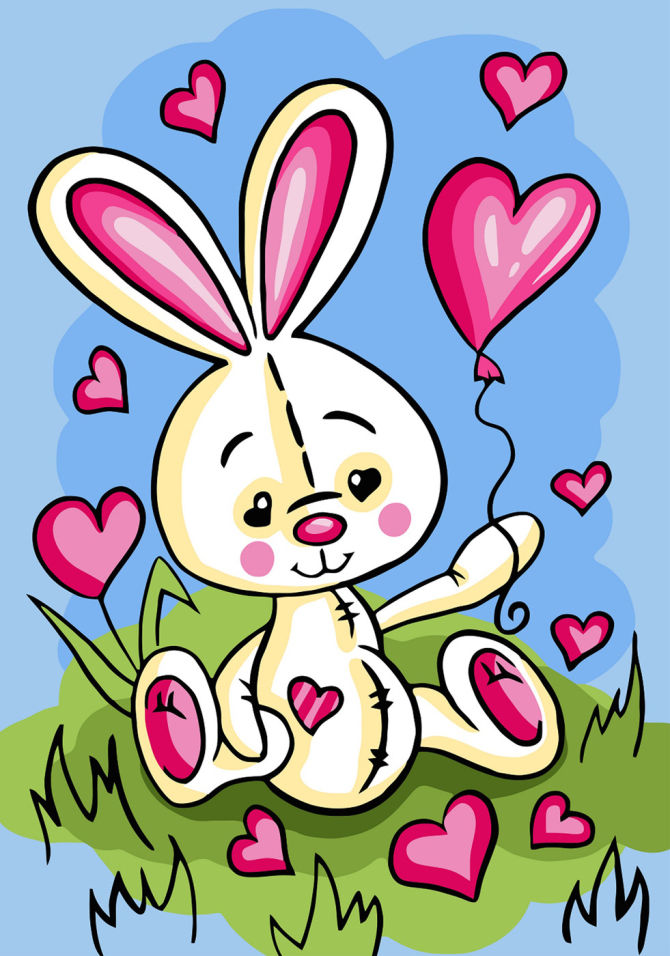 Набор для творчества Рисование по номерам Влюбленный зайка 15*21см