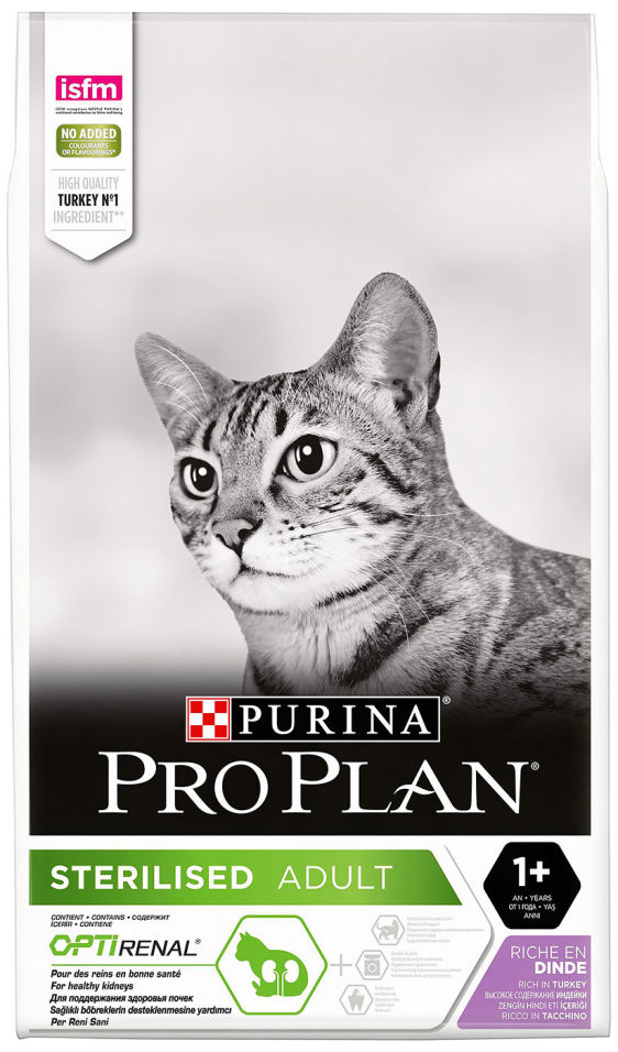 Сухой корм для кошек Pro Plan Optirenal Sterilised с индейкой 10кг Сухой корм для кошек Pro Plan Optirenal Sterilised с индейкой 10кг