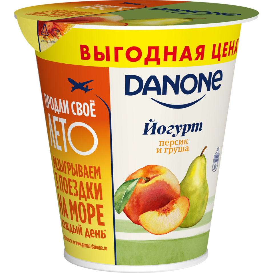 Йогурт Danone Персик-груша 2.8% 260г