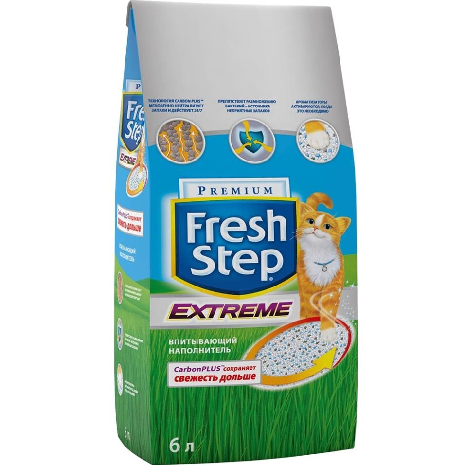 Наполнитель для кошачьего туалета Fresh Step Extreme впитывающий 6л Наполнитель для кошачьего туалета Fresh Step Extreme впитывающий 6л