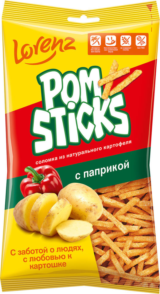 Чипсы Lorenz Pomsticks Соломкой с паприкой 100г