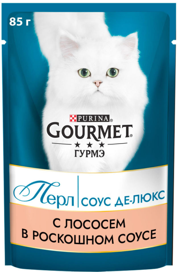 Корм для кошек Gourmet Перл Соус Де-Люкс с лососем в роскошном соусе 85г Корм для кошек Gourmet Перл Соус Де-Люкс с лососем в роскошном соусе 85г