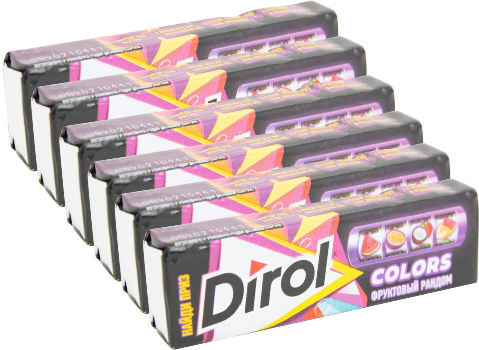 Жевательная резинка Dirol Colors Фруктовый рандом 13.6г (упаковка 6 шт.)