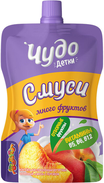 Йогурт Чудо детки Смуси фруктовый Персик 2.1% 70г