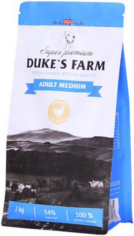 Сухой корм для собак Dukes Farm Курица для средних пород 2кг Сухой корм для собак Dukes Farm Курица для средних пород 2кг