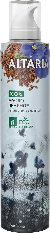 Масло Altaria льняное нерафинированное 250мл