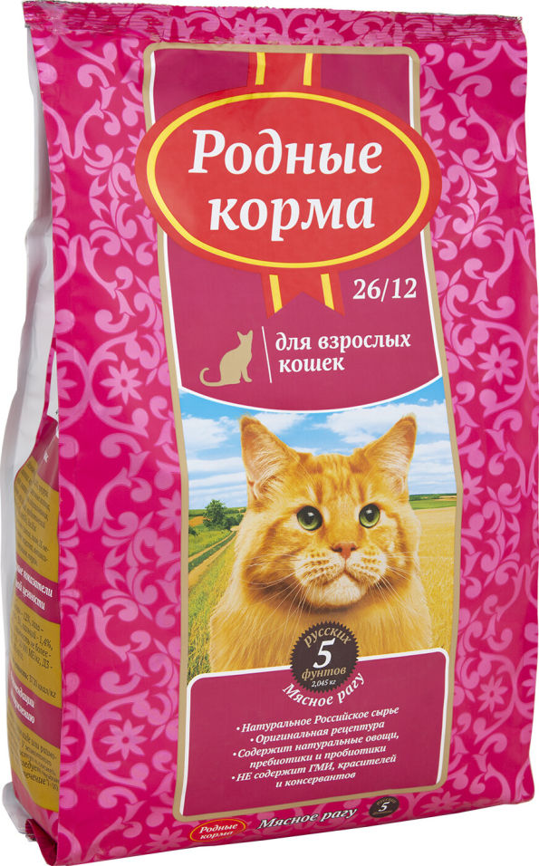 Сухой корм для кошек Родные корма Мясное рагу 2.045кг Сухой корм для кошек Родные корма Мясное рагу 2.045кг