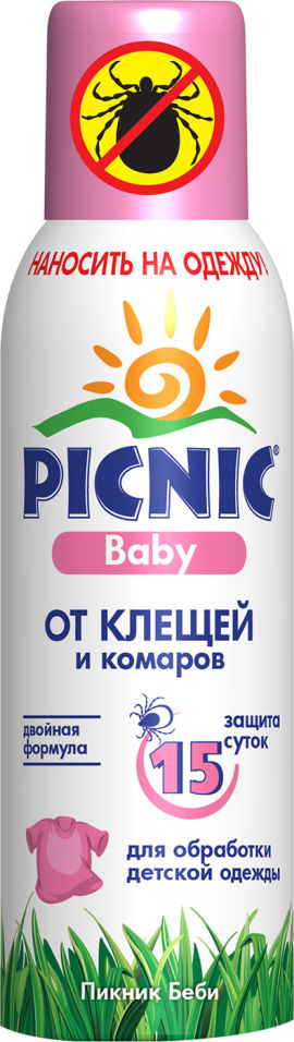 Аэрозоль Picnic Baby от клещей и комаров 125мл 200₽